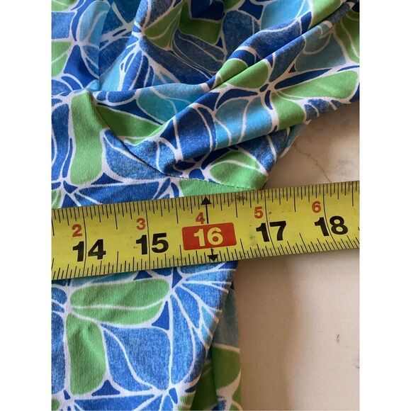 J. McLaughlin Feuilles Catalina Cloth Tunic Top Sz S Blue Green - Picture 5 of 6